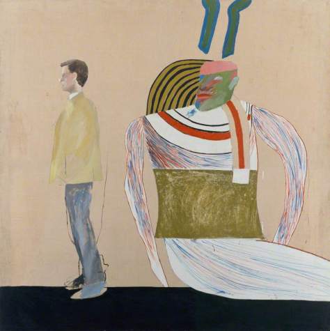 Hockney, David; Man in a Museum (or You're in the Wrong Movie); British Council Collection; http://www.artuk.org/artworks/man-in-a-museum-or-youre-in-the-wrong-movie-176794
